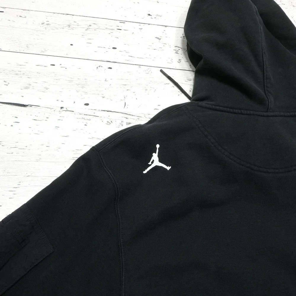 Jordan 23 Engineered Hoodie Mens Large Black Pullover Fleece Sweatshirt Pocket
